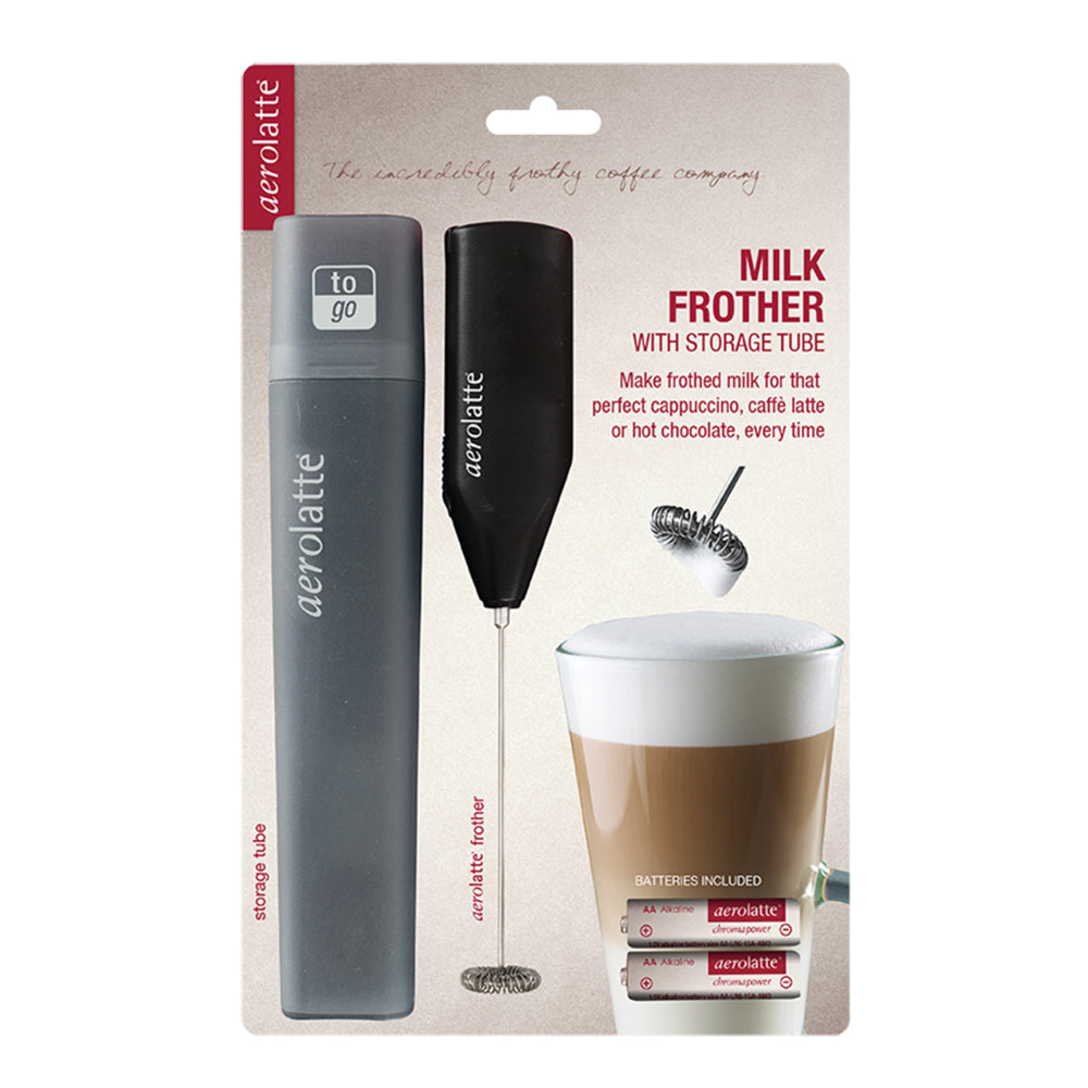 Aerolatte "To Go" Milk Frother with Case Handheld Instrument Carded (Black)
