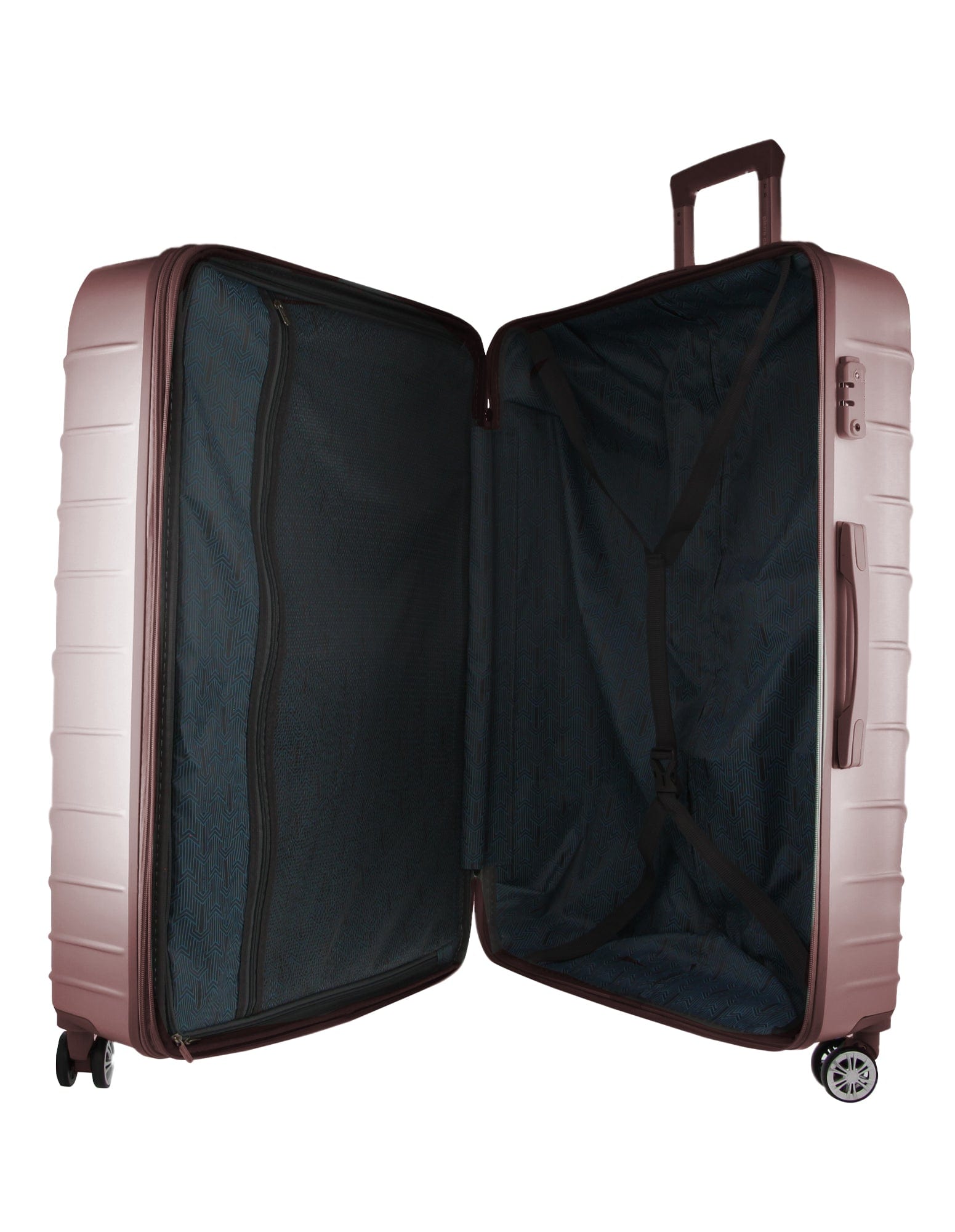 2pc Pierre Cardin Large Hard-Shell Suitcase & Cabin Set Luggage Tag Rose