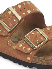 Brown Suede Arizona Rivet Sandals