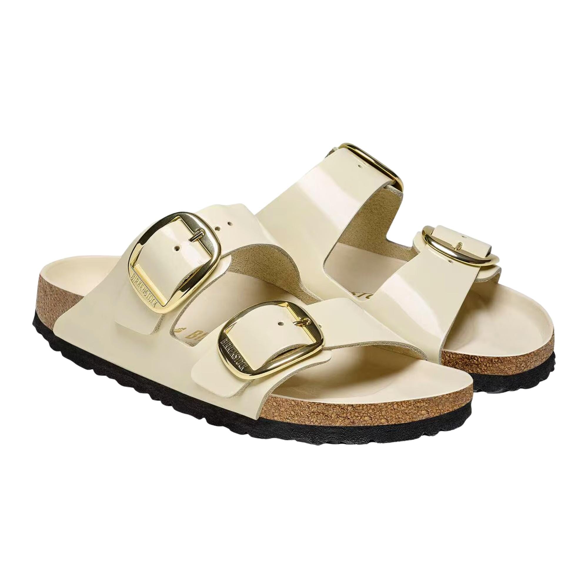Women's Birkenstock Arizona Big Buckle High - Shine Ecru 1026128