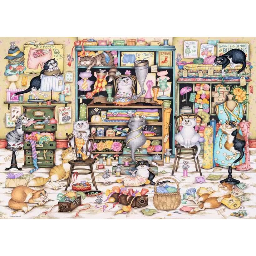 1000pc Crazy Cats Mrs Hardwicks Haberdashery Puzzle