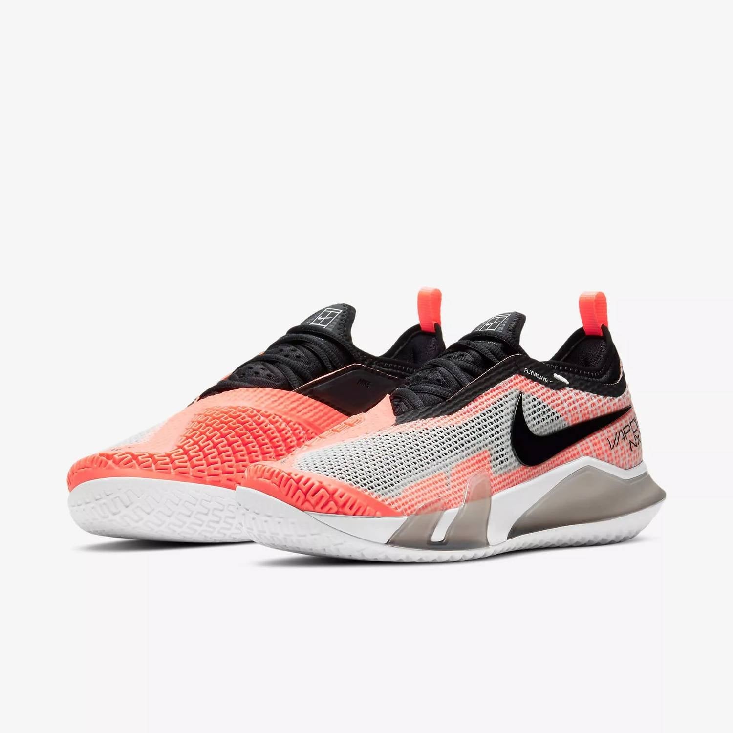 Men's React Vapor Nxt Hc Shoes In White/black/bright Mango