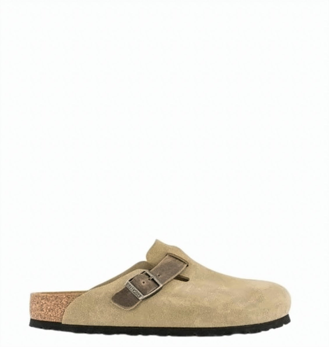 Boston Suede Buckle Strap Clog