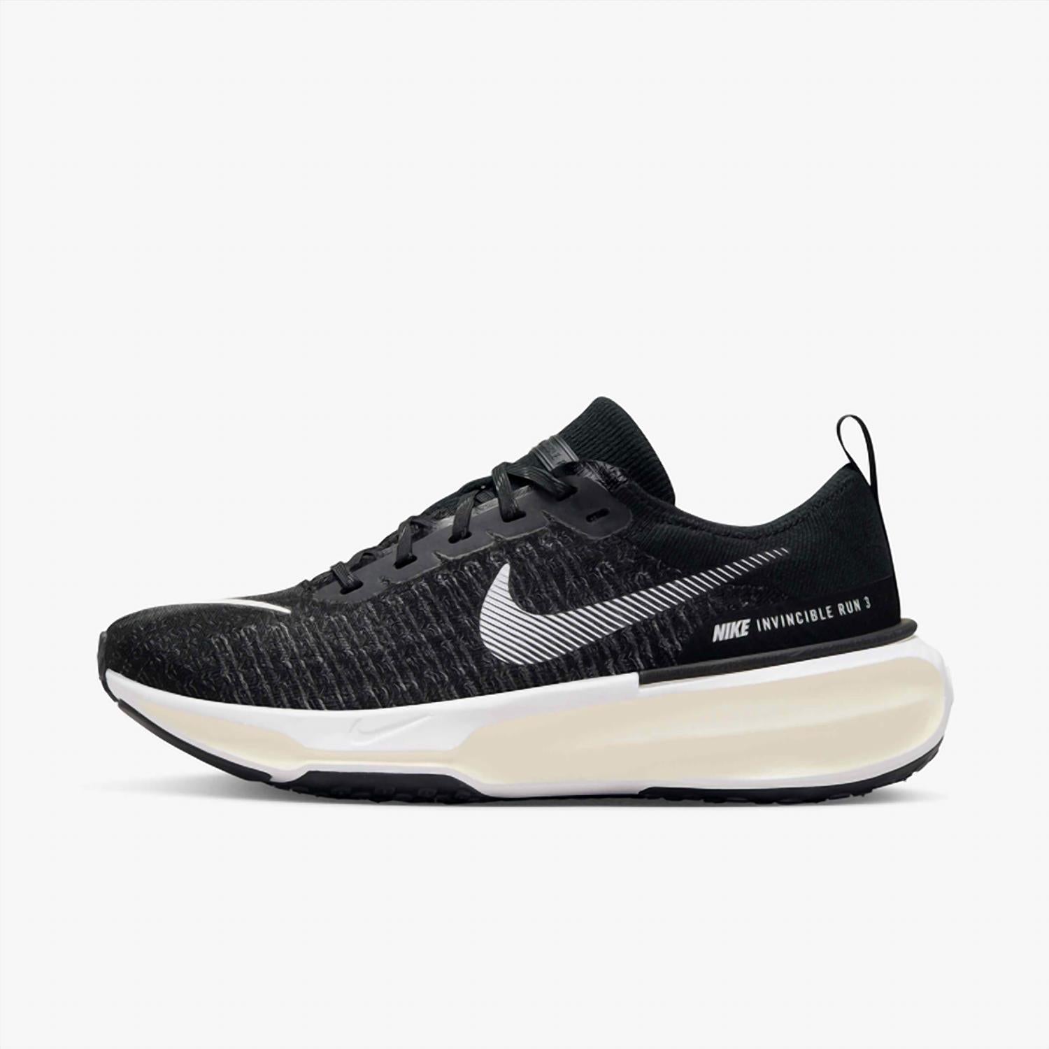 Women's Zoomx Invincible Run Flyknit 3 Running Shoes In Black Dark Grey White