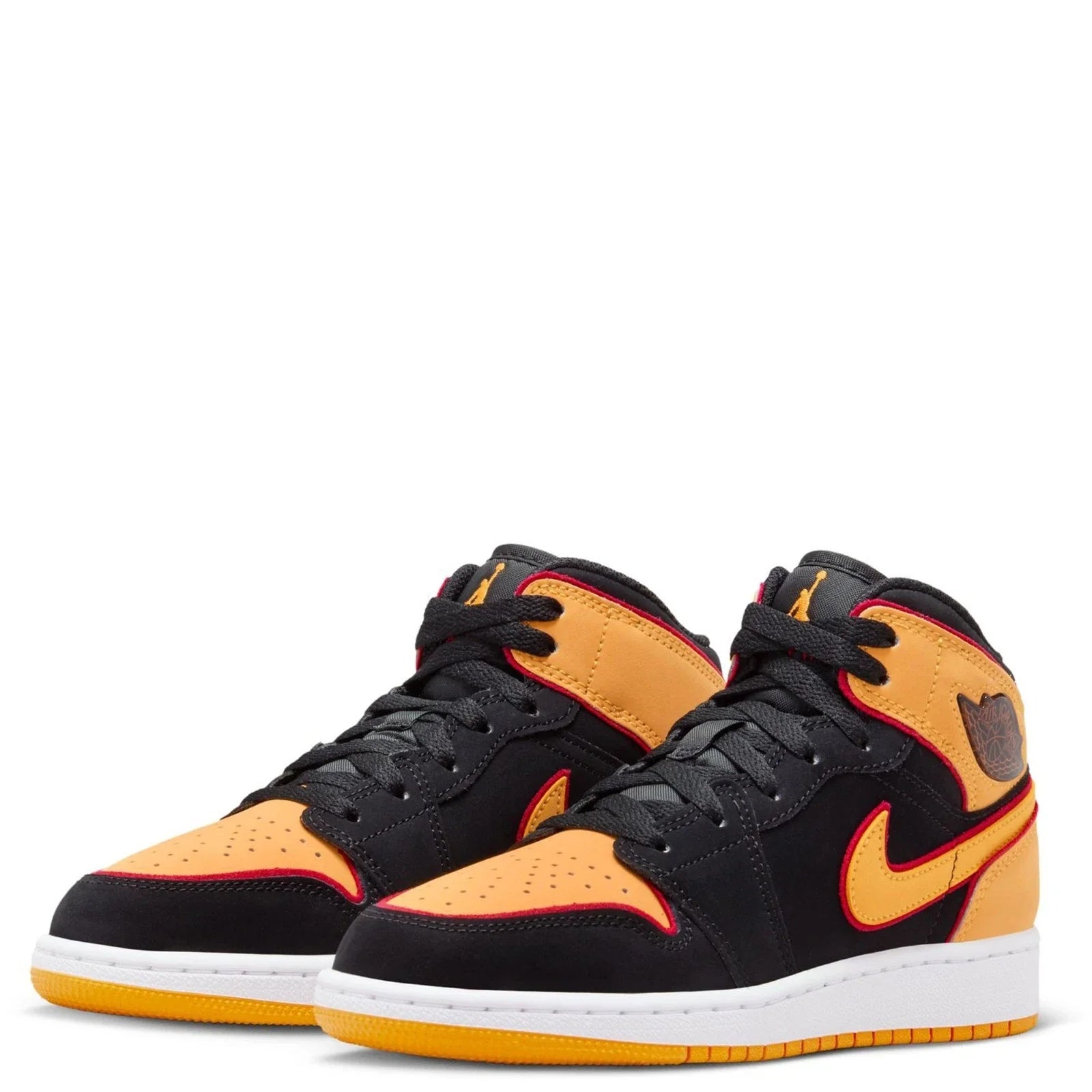 Youth Nike Air Jordan Mid SE FJ4924- Black Orange Lifestyle Shoe HTAT139
