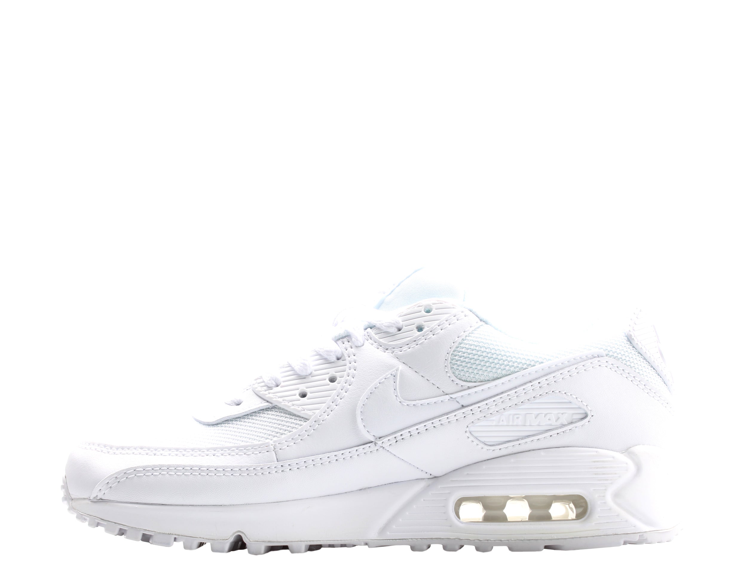Men's Nike Air Max 90 Triple White/White-Wolf Grey Running Shoes CN8490-100