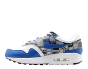 Men's Nike Air Max 1 Print White/Game Royal/Grey Running Shoes AQ0927-100