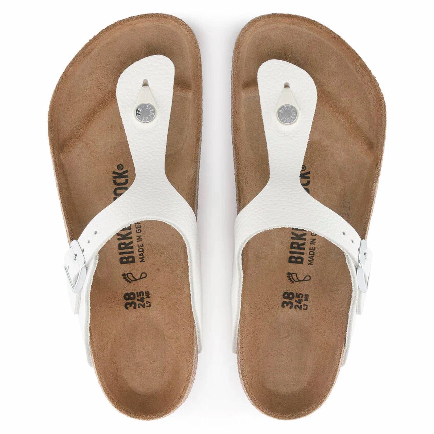 Women's Gizeh Leather Thong Sandal In White