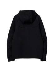 Minimalist Black Full-Zip Jacket with Hood