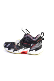 Nike Air Mens Abstract Textured Patchwork Lace-Up Sneakers Black