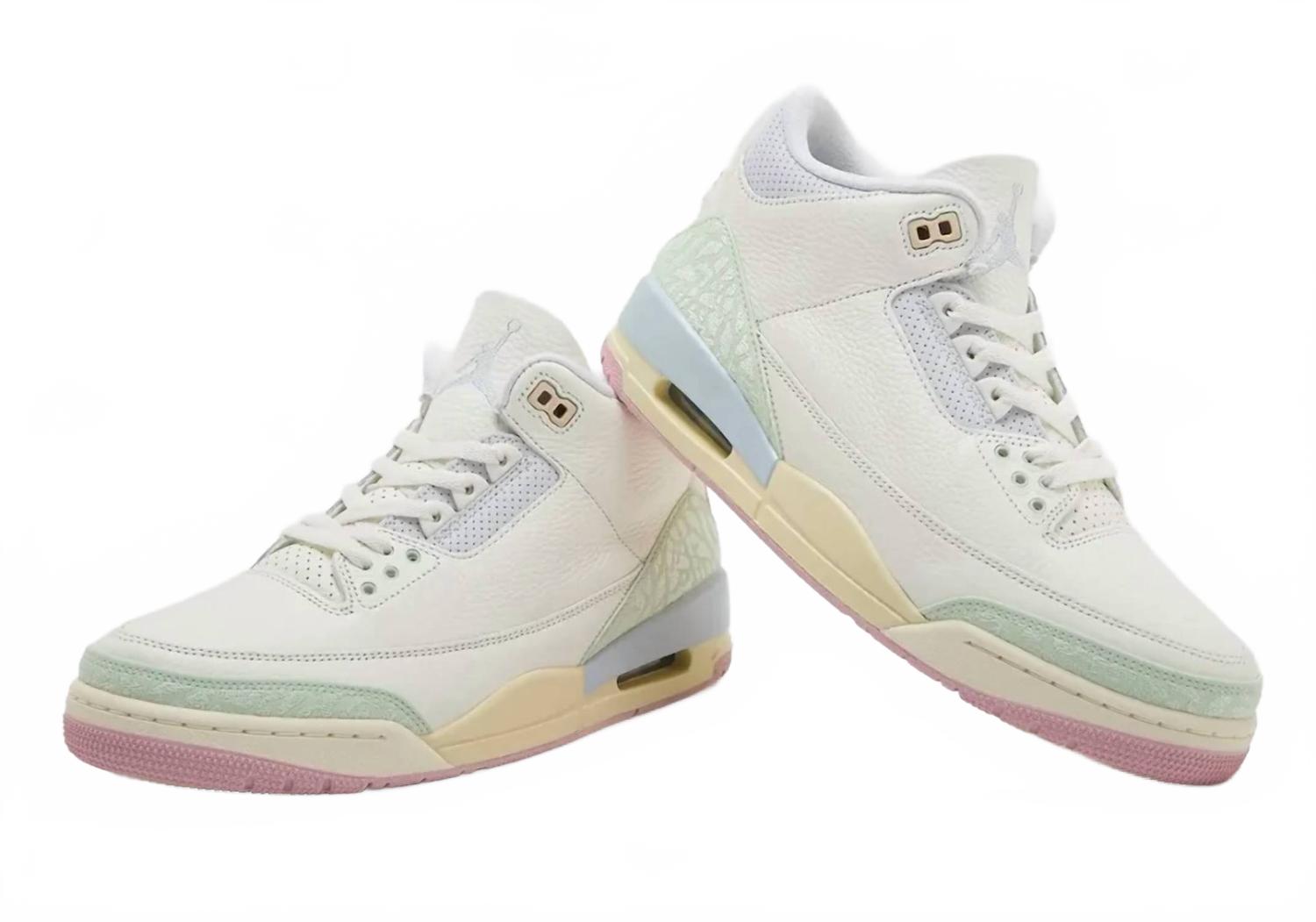 Men's Retro Jordan 3 Sneaker In Pastel Green/pink