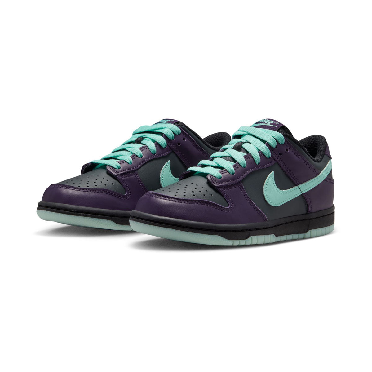 Grd School Nike Dunk Low_Dk Smoke Grey/Artisan Teal-Grand Purple