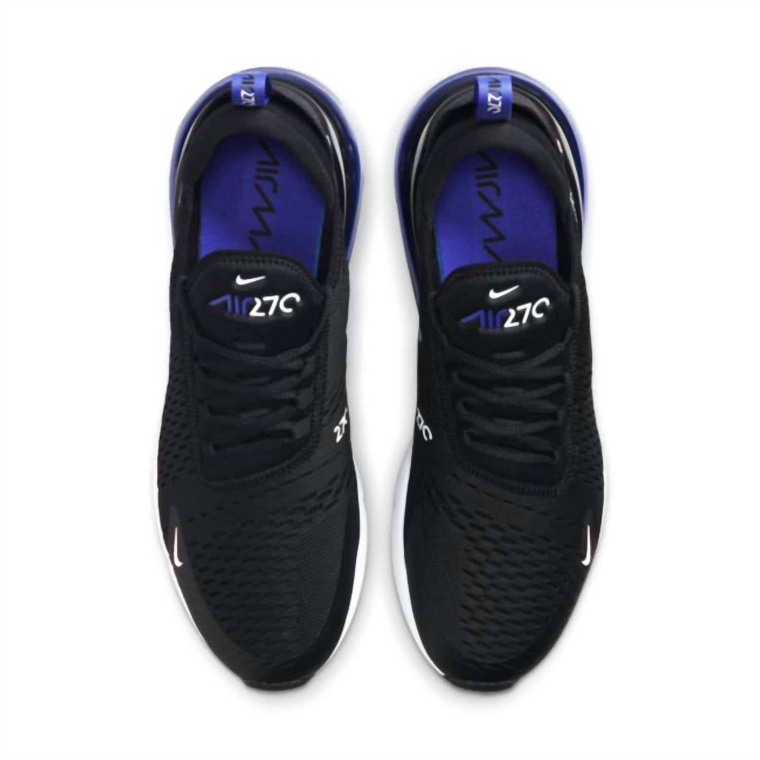 Men's Air Max 270 Shoes In Black/persian Violet/white