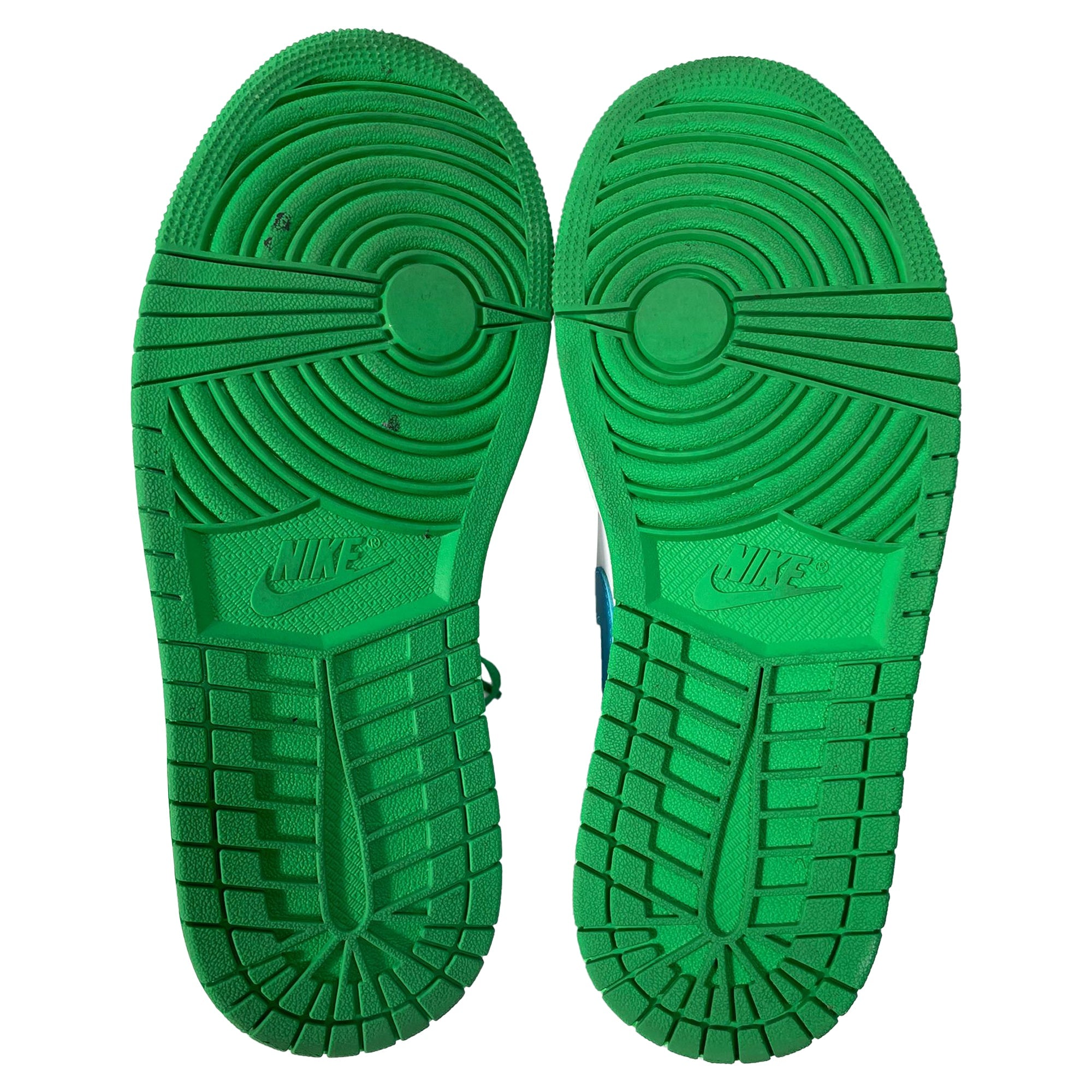 Nike Jordan 1 Low Lucky Green/Aquatone Sneakers in Green Leather