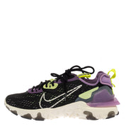 Nike Black/purple Leather And Fabric React Vision Sneakers
