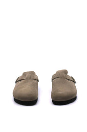 Women's Boston Shearling Clog - Narrow In Taupe