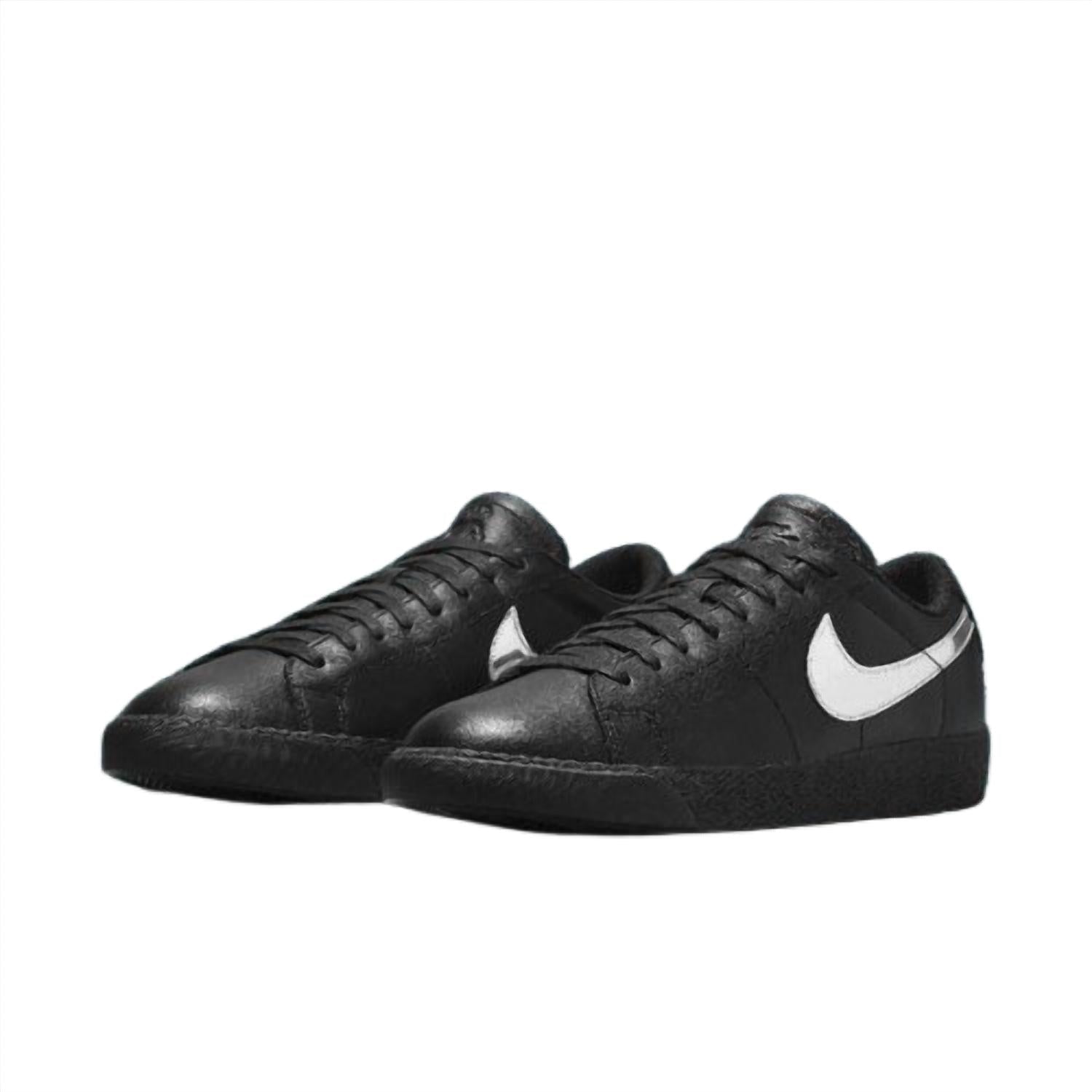 Men's Zoom Blazer Low X Dancer Skateboard Shoe In Black/metallic Silver-Black