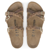 Women's Franca Braided Natural Leather Oiled Sandal In Cognac