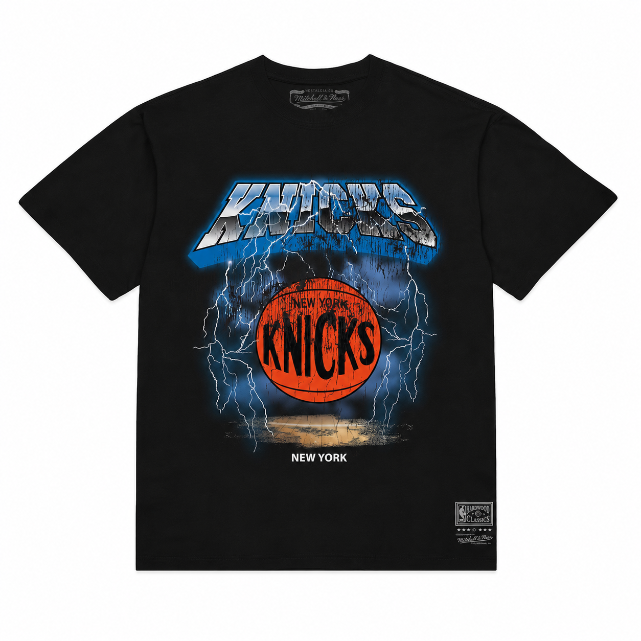 Men's Mitchell & Ness Nba New York Knicks Black Lightning T-Shirt SS21262-BLK