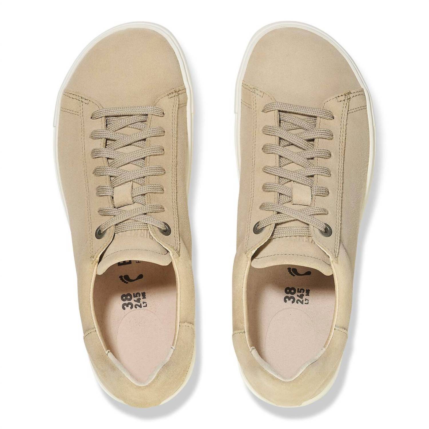 Women's Bend Low Suede Leather Sneakers In Sandcastle/white