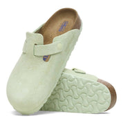 Men's Boston Soft Footbed Suede Leather Closed Toe In Faded Lime