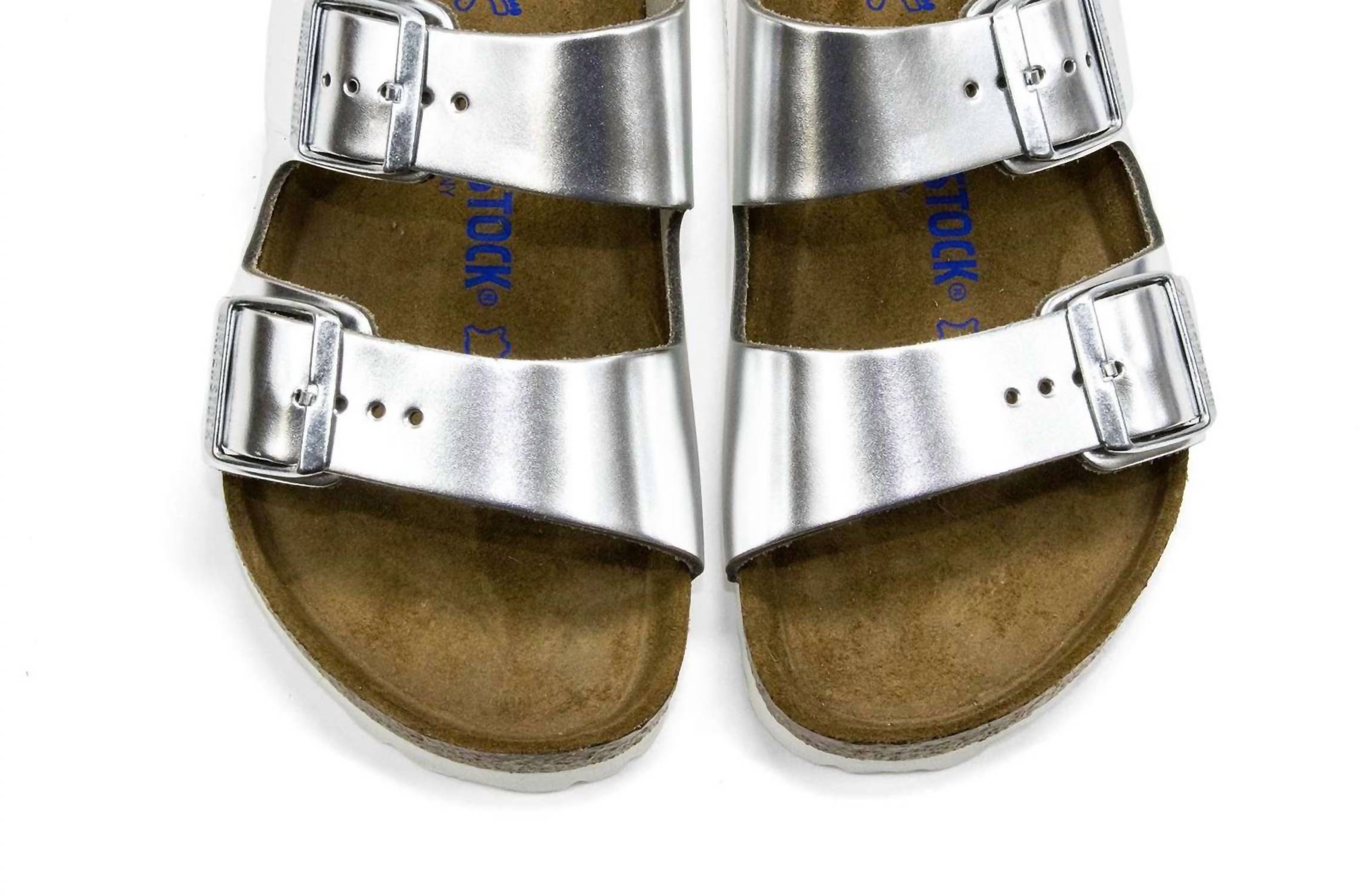 Women's Arizona Soft Footbed Sandals In Silver