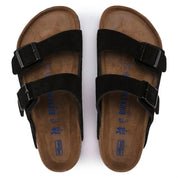 Unisex - Arizona Soft Footbed Sandal In Black Suede