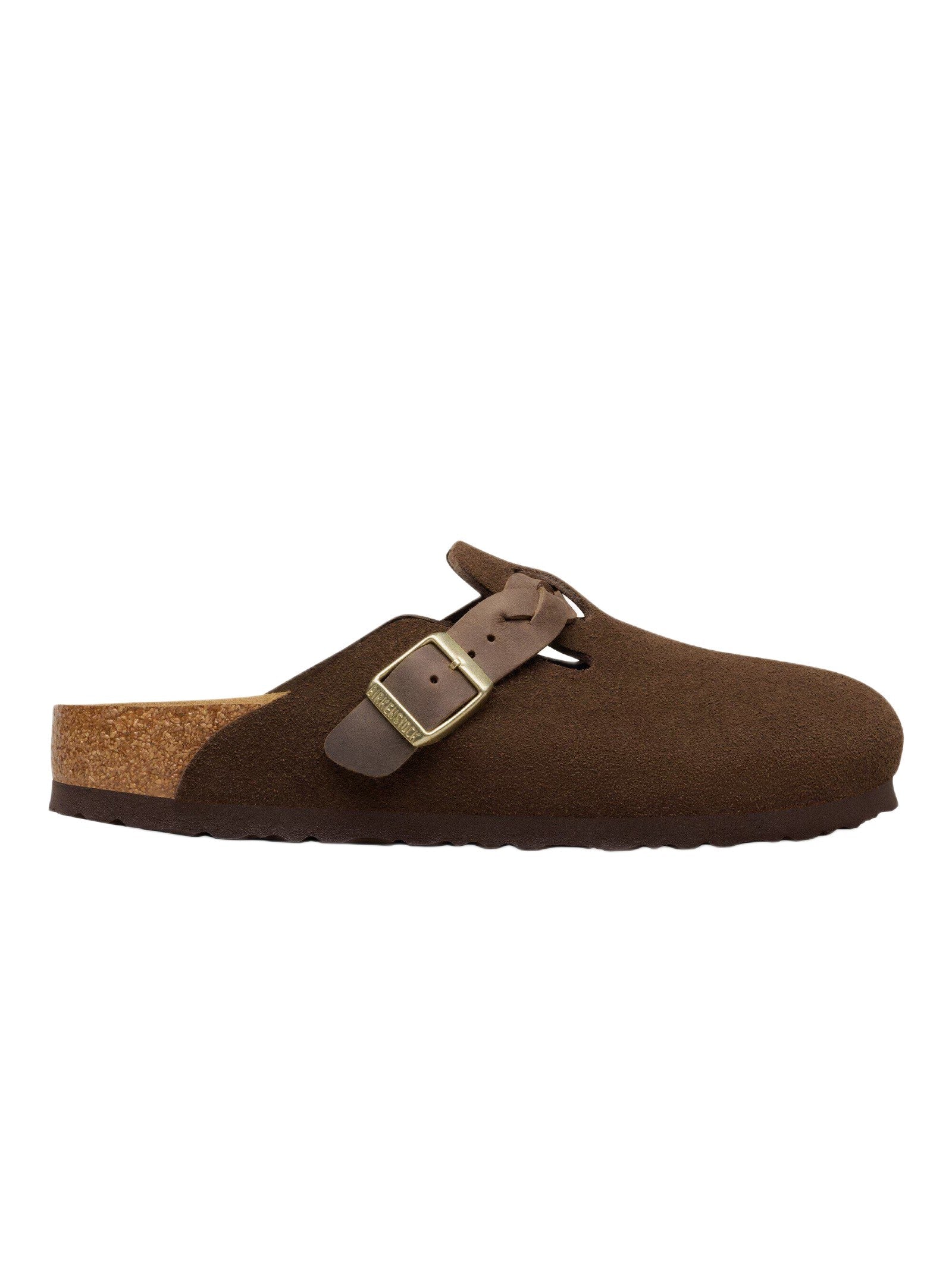 Suede Slide Sandals With Natural Leather Adjustable Strap