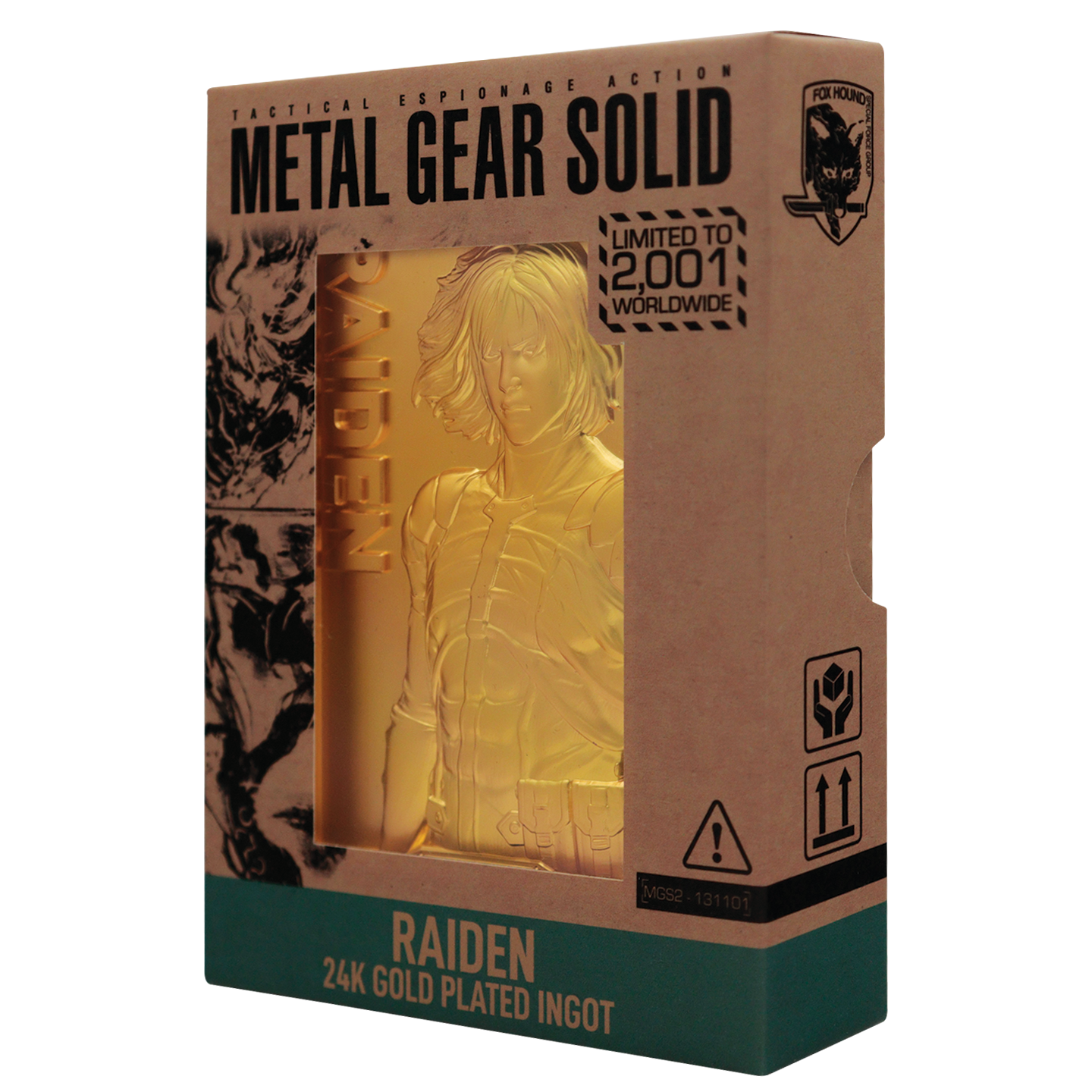 Fanattik Limited Edition Metal Gear Solid 2 24k Gold Plated Raiden Ingot
