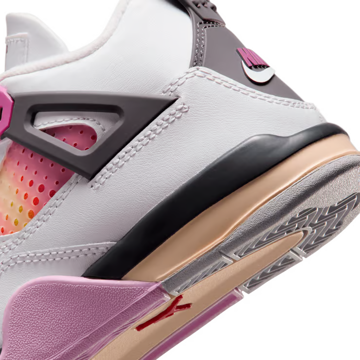 Little Kid's Air Jordan 4 Retro Comic Off White/Anthracite-Neutral Grey-Fire Pink-Light Arctic Pink-Muslin IO2363-100