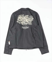 Minimalist Black Jacket with Graphic Back Print