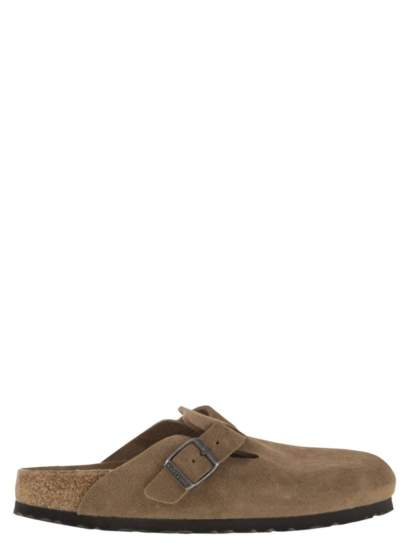 Classic Suede Sabot with Adjustable Buckle
