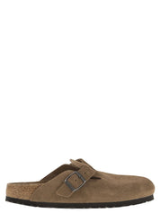 Classic Suede Sabot with Adjustable Buckle