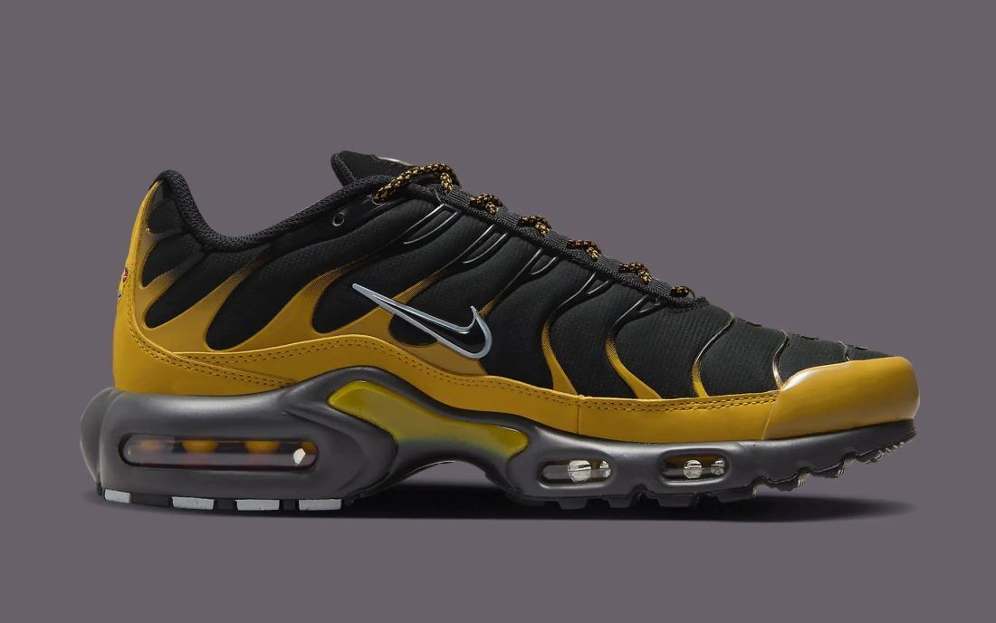 Men's Nike Air Max Plus FB9722-700 Sneakers Bronzine Black Lace Up Running Shoes