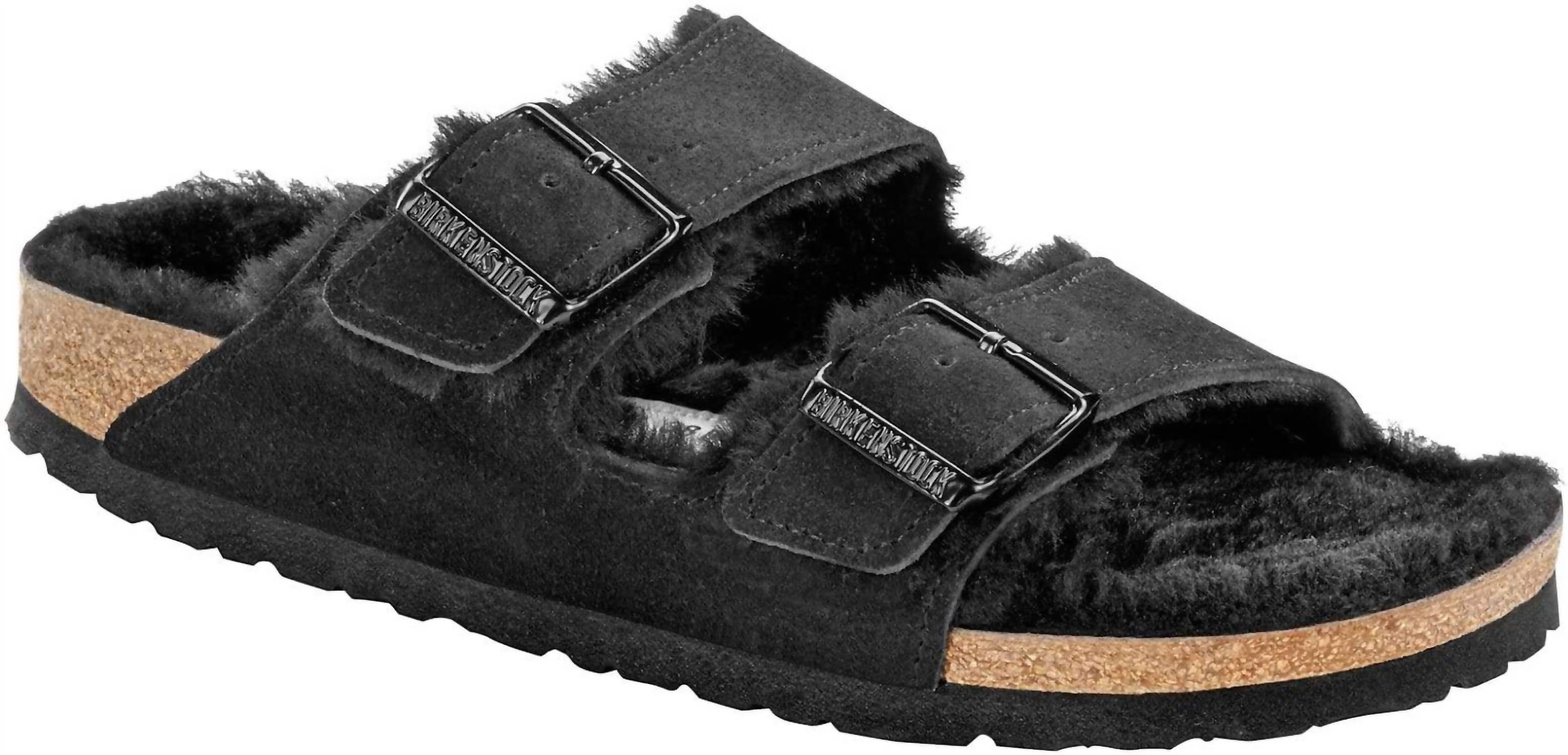 Women's Arizona Shearling Sandal In Black