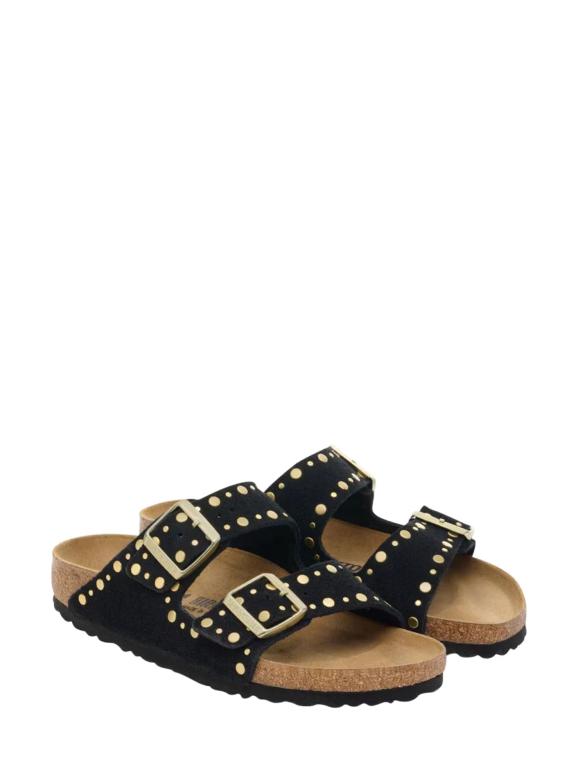 Black Arizona Suede Studded Slipers