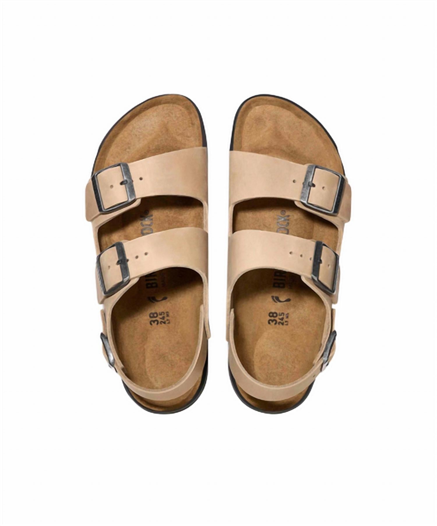 Women's Milano Rugged Oiled Leather Sandal In Tabacco