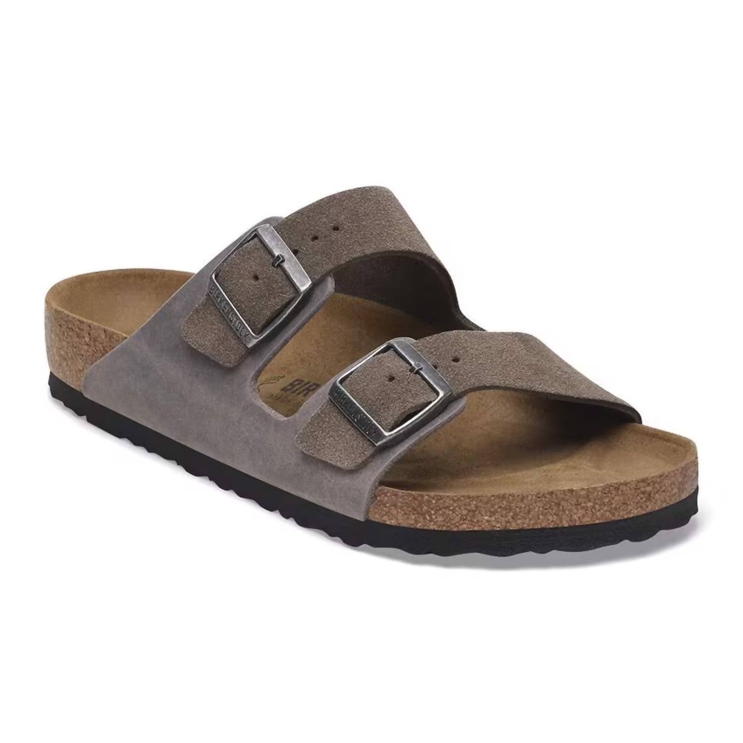 Men's Arizona Mixed Leather Sandal In Concrete Gray