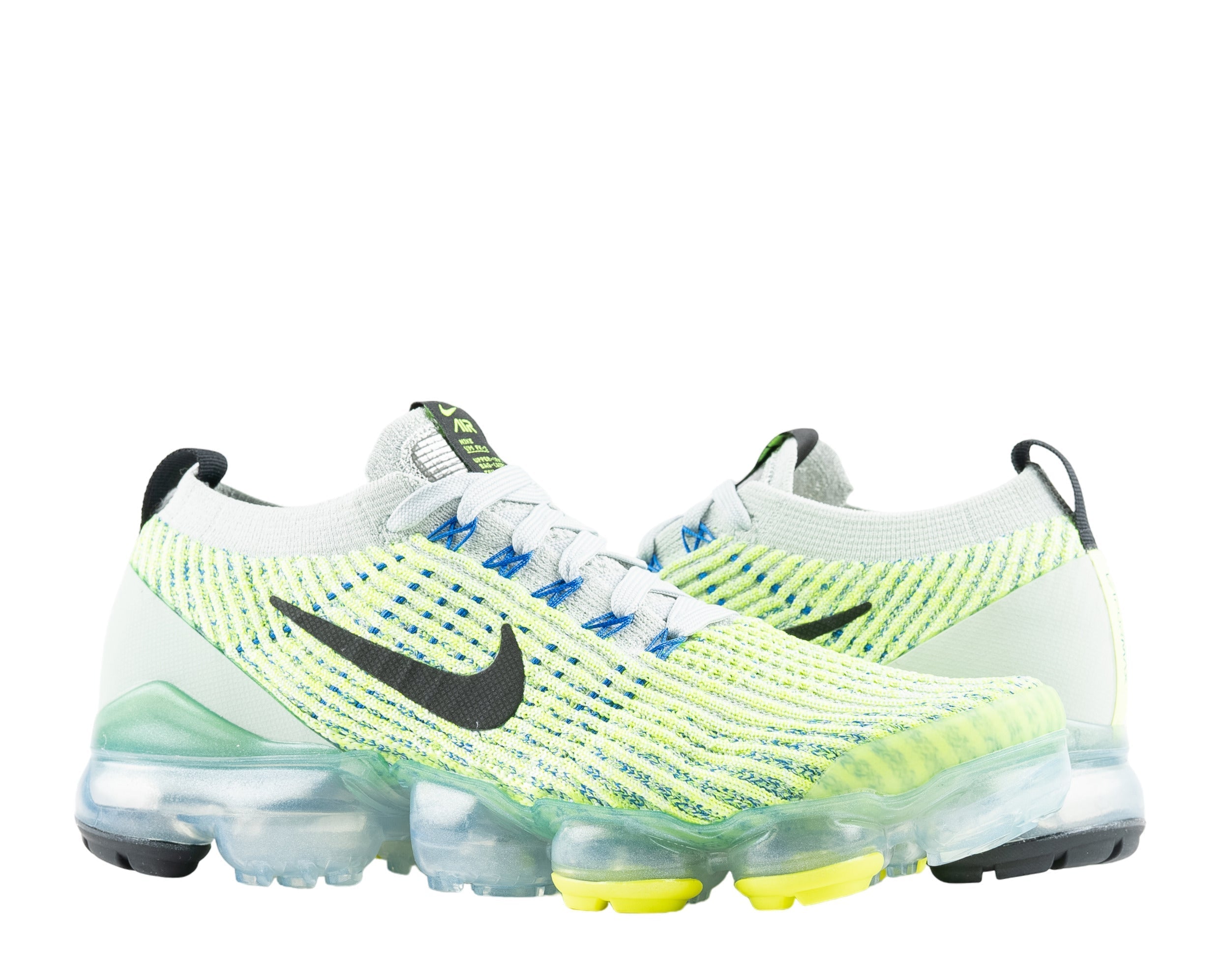 Men's Nike Air Max Vapormax Flyknit 3 Silver/Black-Volt Running Shoes AJ6900-005