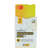 3PK Milleni Travel RFID Credit Card Shield Water/Tear Resistant White