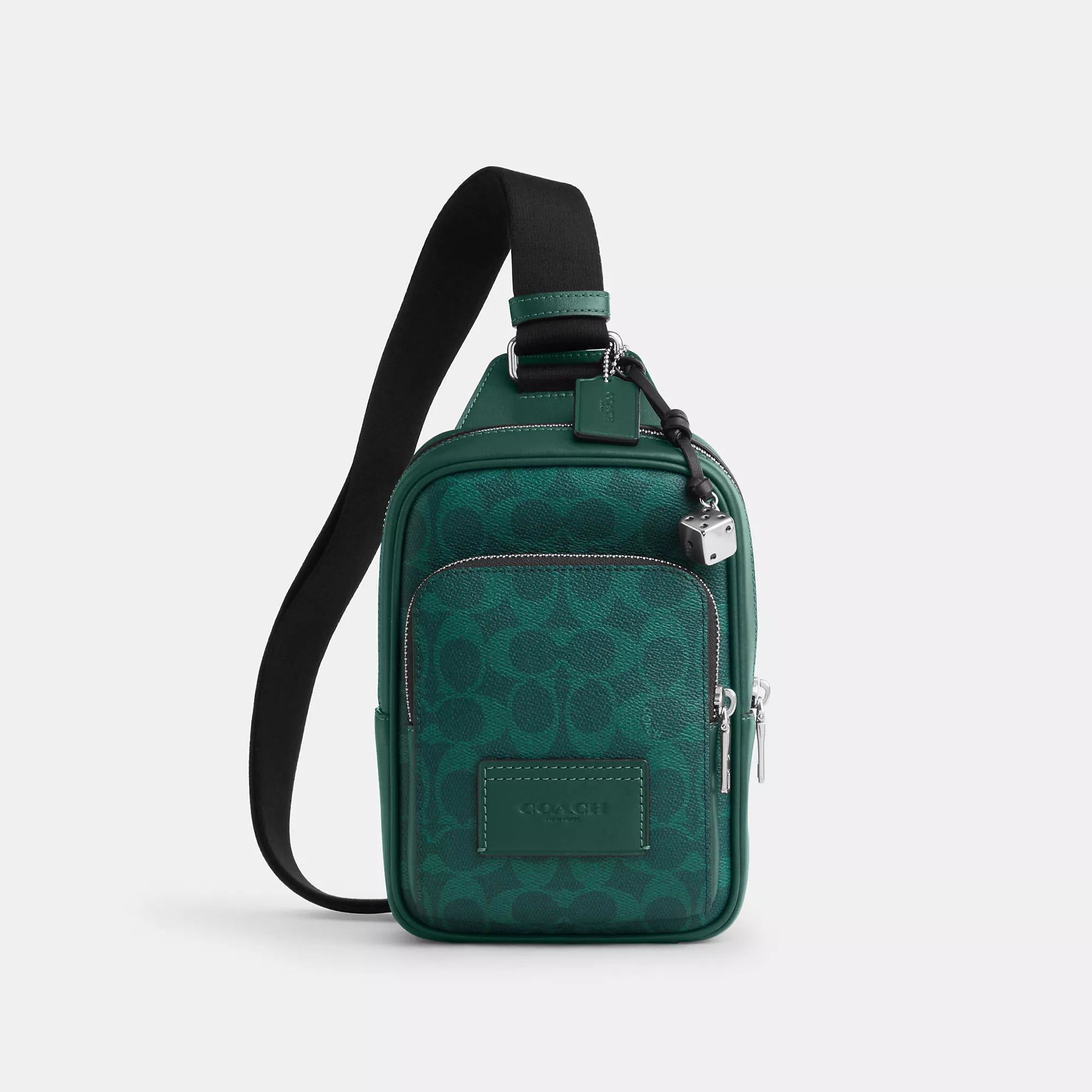 Coach Outlet Racer Sling Pack In Signature Canvas With Charms