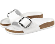 Womens Madrid Big Buckle Sandal In White