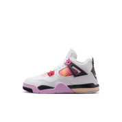 Little Kid's Air Jordan 4 Retro Comic Off White/Anthracite-Neutral Grey-Fire Pink-Light Arctic Pink-Muslin IO2363-100