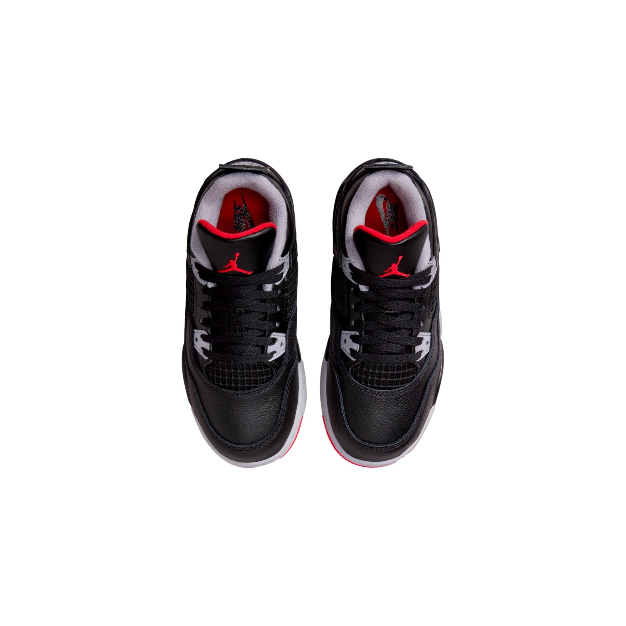 Pre-School Nike Jordan 4 Retro Black/Fire Red-Cement Grey BQ7669-006