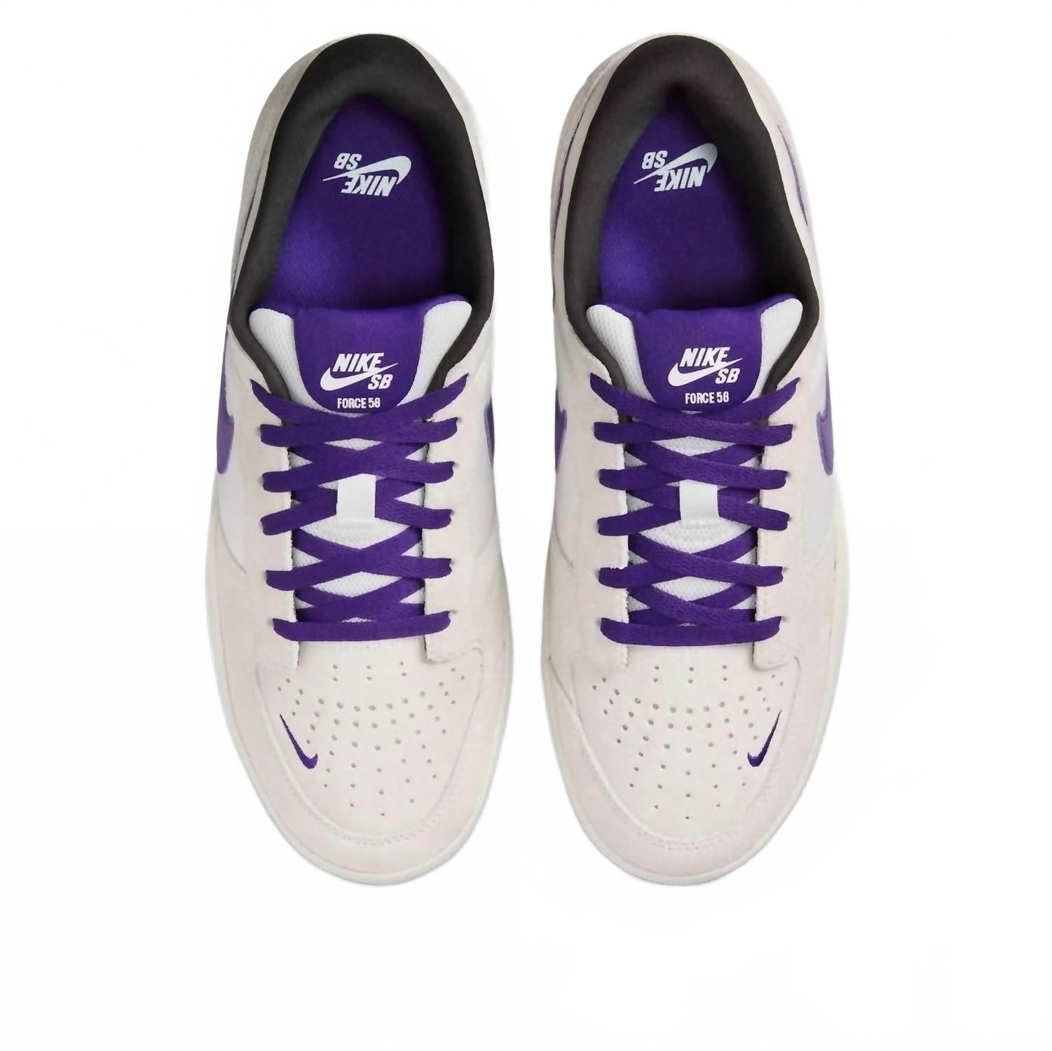 Men's Sb Force 58 Vikings Away Skate Shoes In Phantom/court Purple-Summit White