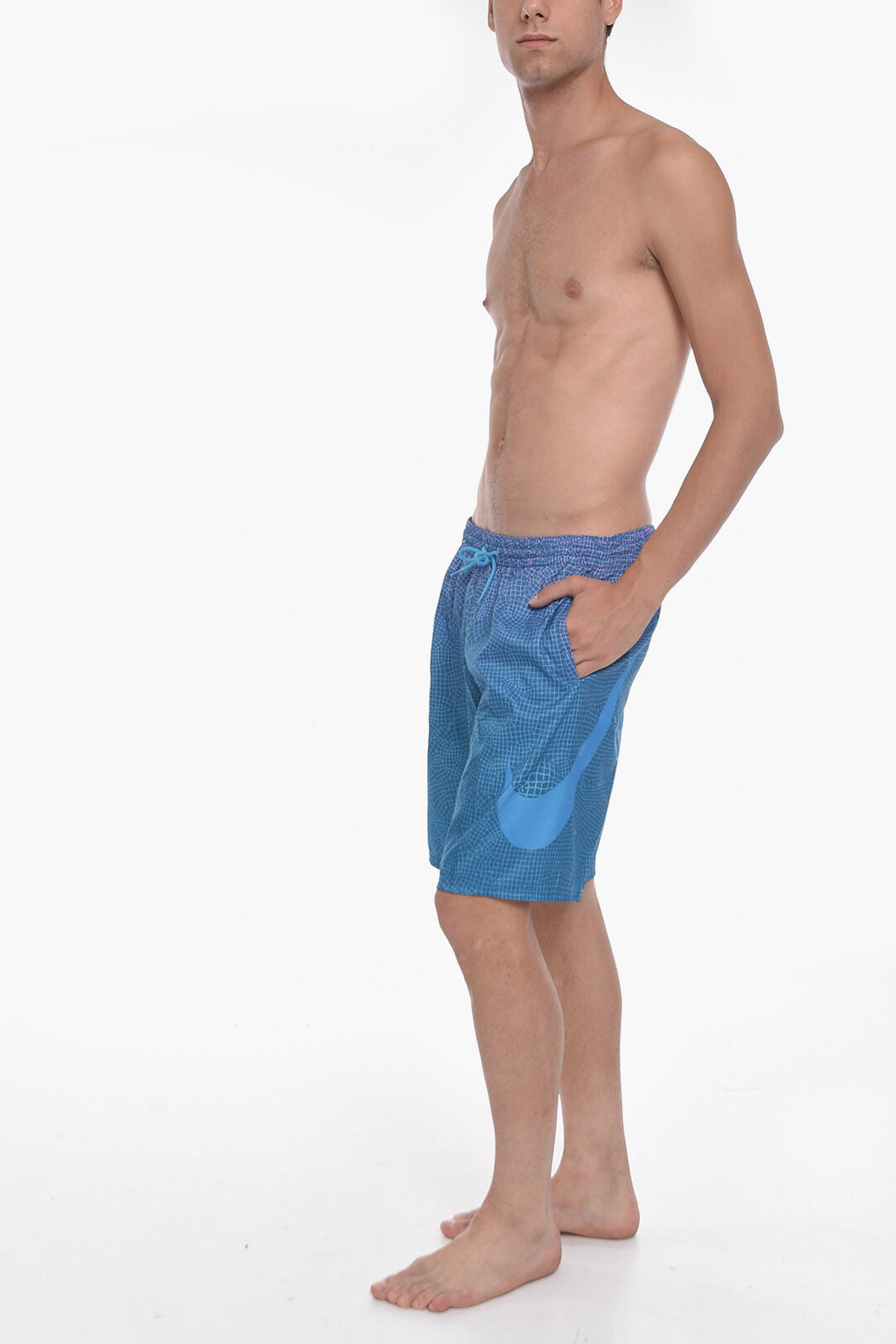 SWIM Boxer Swim Trunks GRID SWOOSH with 2 Pockets