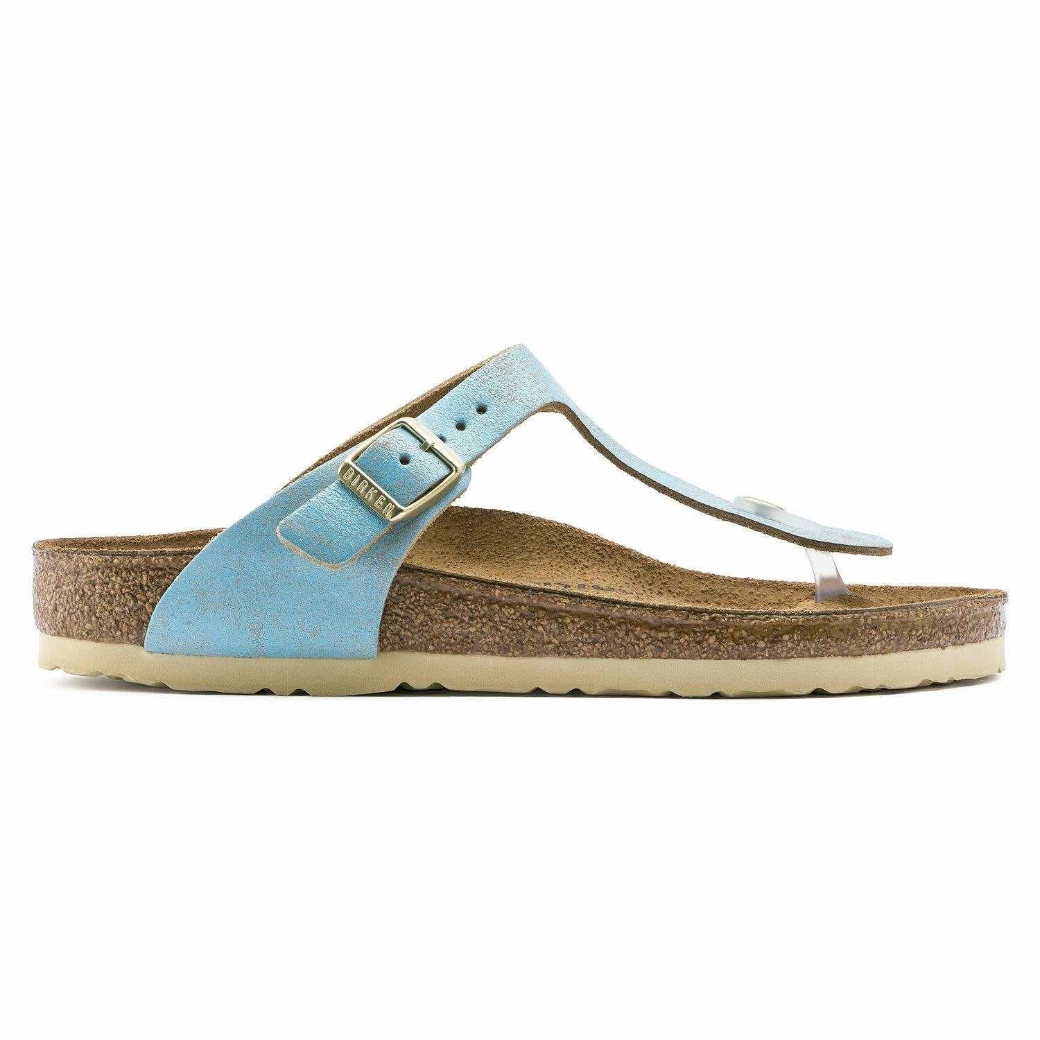 Women's Gizeh Leather Sandals In Aqua