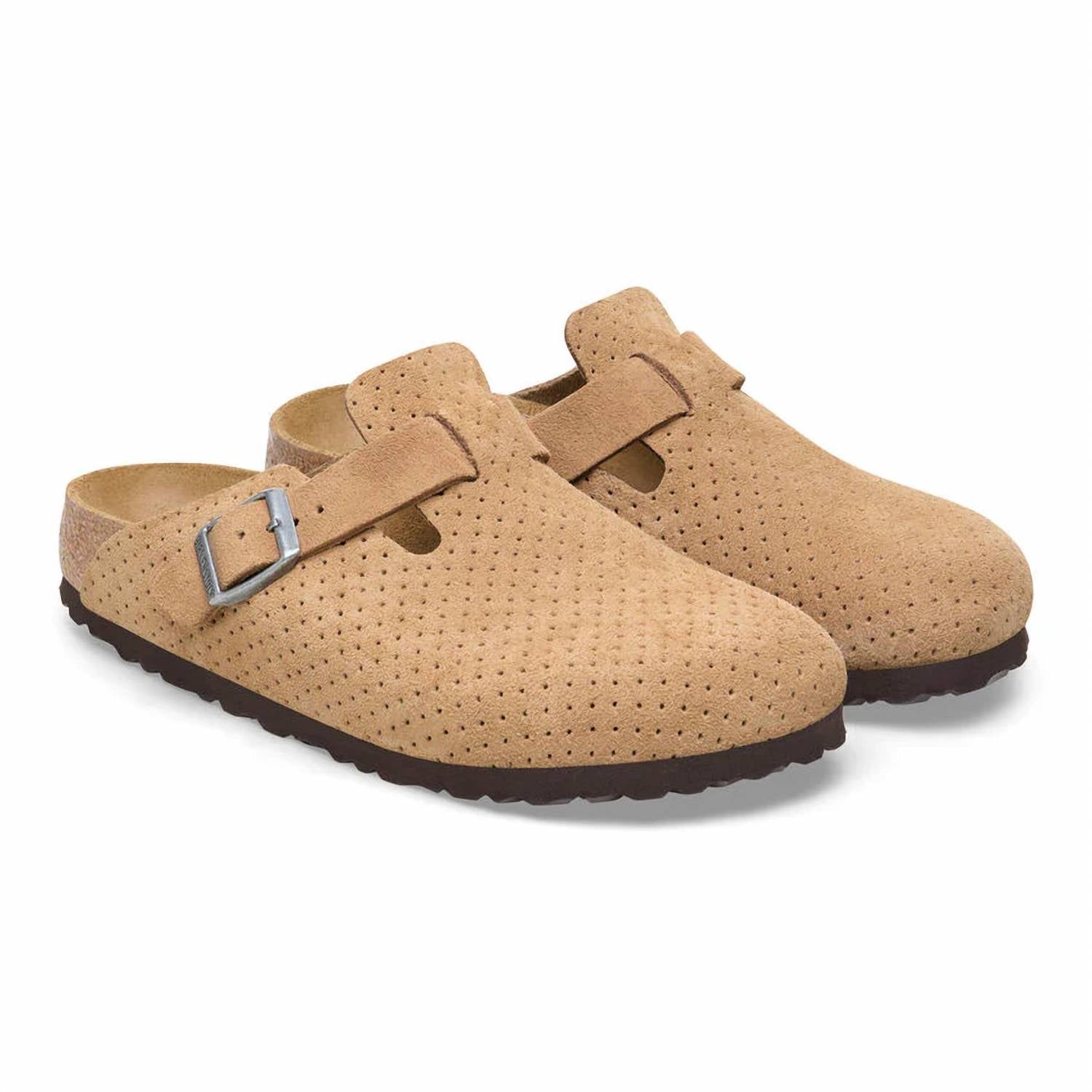 Men's Boston Suede Embossed Clogs In Dotted New Beige