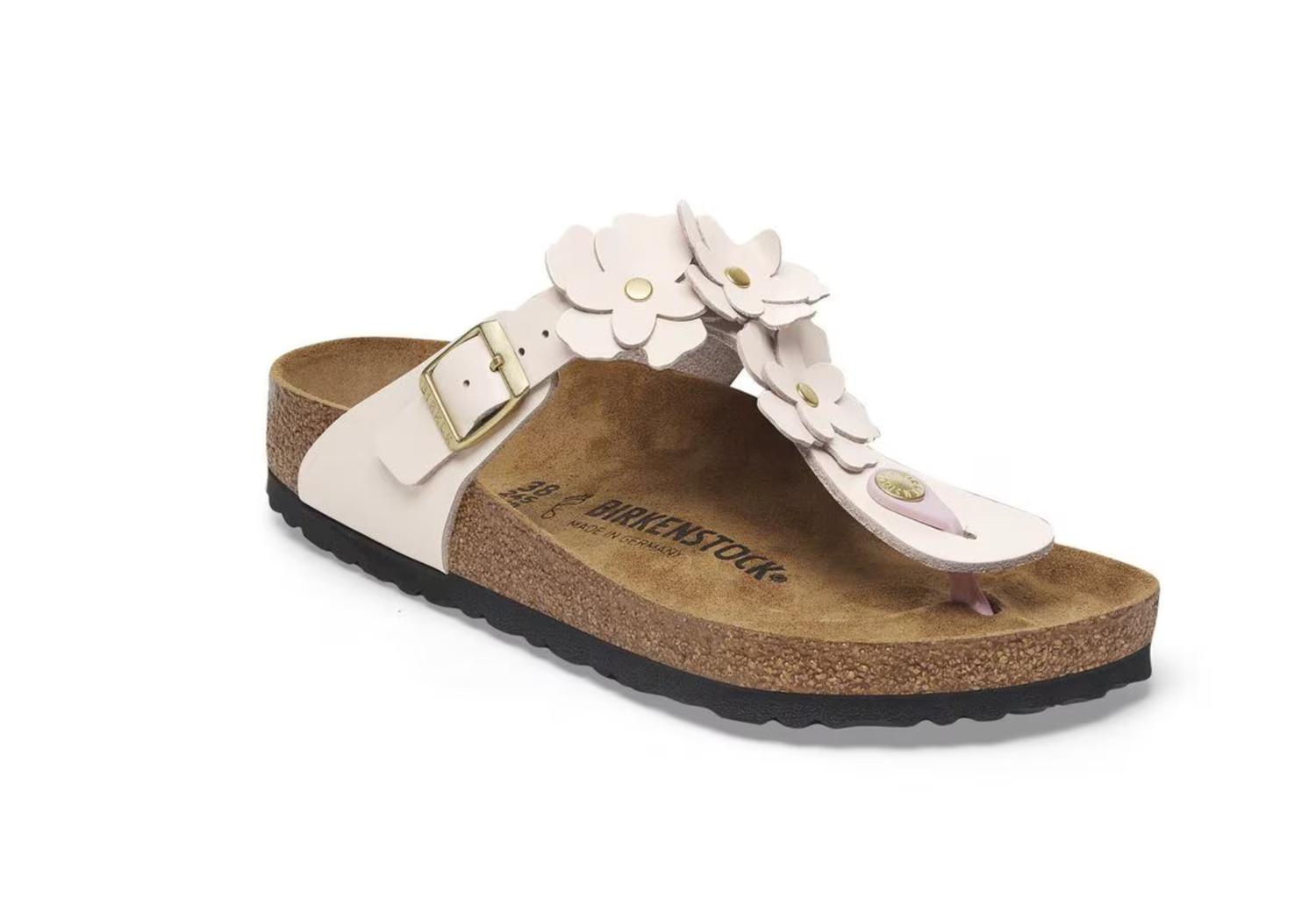 Women's Gizeh Flower Sandals In Rose Leather