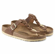 Women's Gizeh Braid Thong Sandal In Cognac Oiled
